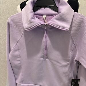 Kyodan Light Purple Ribbed Quarter-Zip Pullover Women’s Small